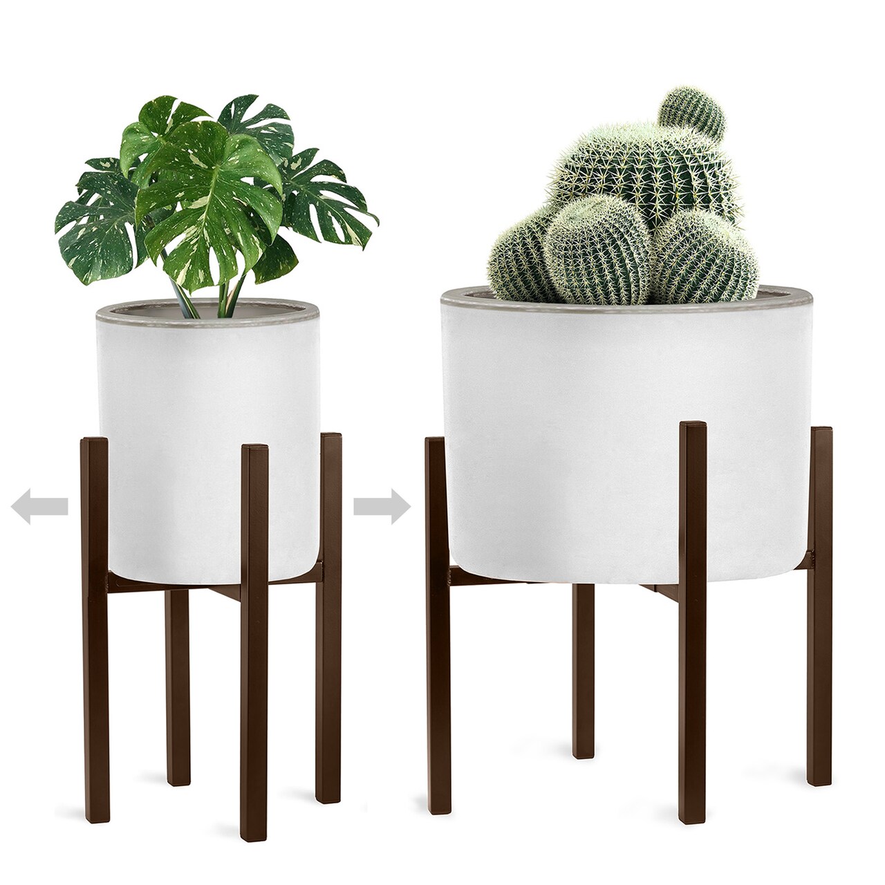 Sorbus Adjustable Metal Plant Stand – Mid Century Style Flower Pot Holder, 10 to 16 Inches Planter Stand for Modern Home Décor, Houseplants – Plant & Pot NOT INCLUDED
